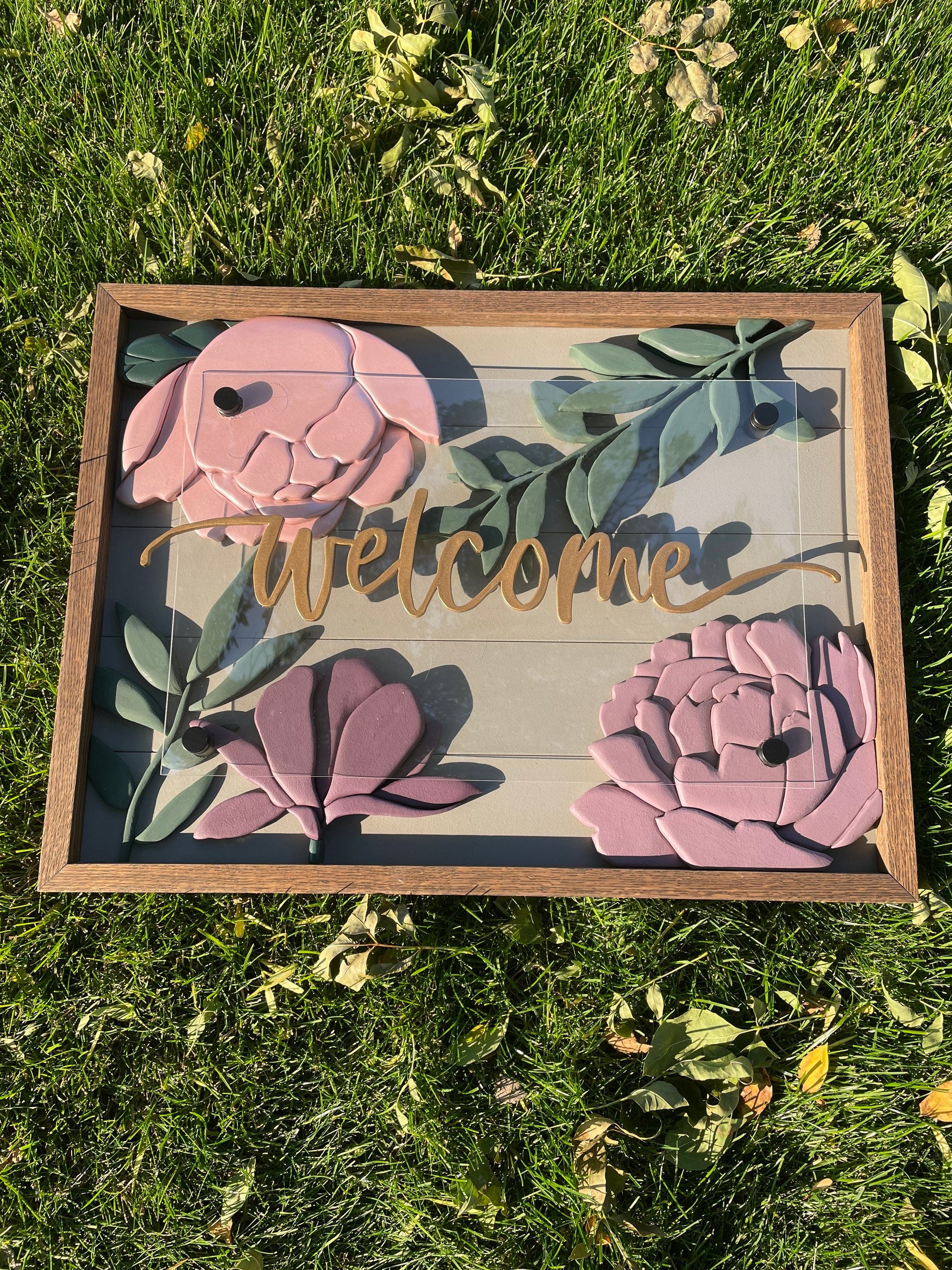 Welcome In Indoor Welcome Sign | Floral Welcome Sign – Creative Hearts Design Co